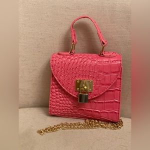 SHEIN Hot Pink Mini Snake Print Purse